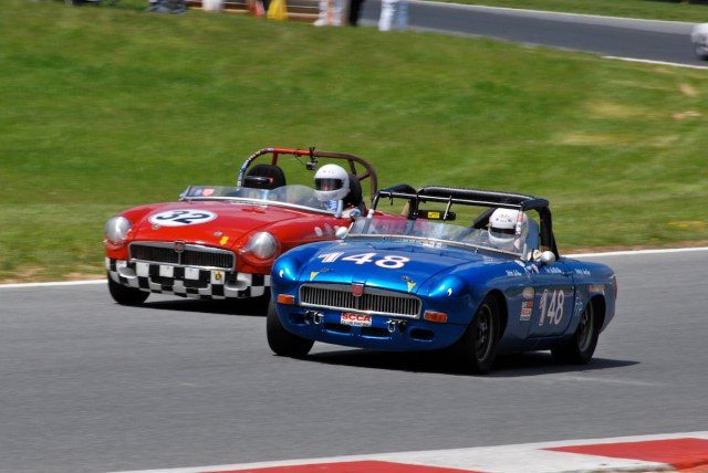 #32 Thomas Leavy, 1962 MGB; #148 Christopher Roberts, 1973 MGB.
